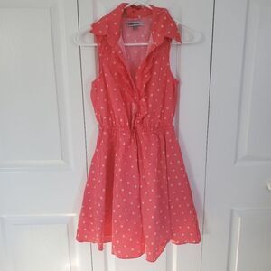 Bailey Blue Sleeveless Polkadot Pinnup Style Peplum Dress Women's Size Medium